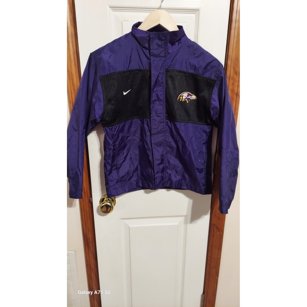 Baltimore Ravens Youth Size M  12-14 Purple Black Wind Breaker‎ Lamar Jackson